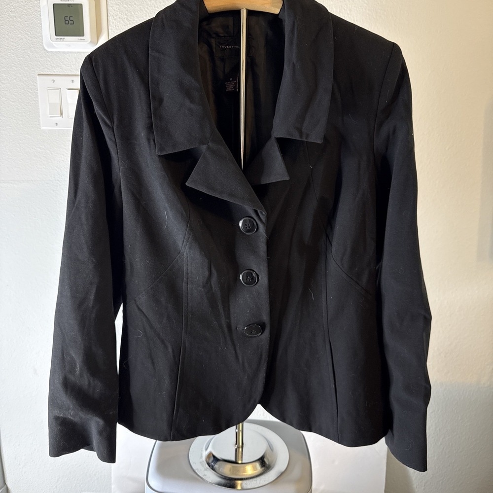 Investments Women's Three Button Blazer Black Size‎ 10
